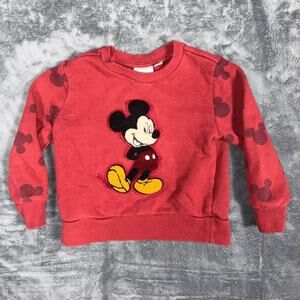 Disney Junior Mickey Mouse Toddler Sweatshirt Size 2T Red Graphic Print Pullover